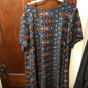 Pattered high/low dress